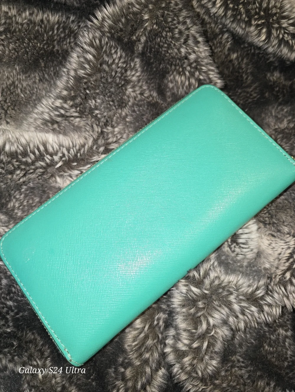 Coach Teal Leather Zip Wallet - Picture 3 of 4
